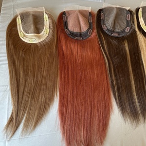 Topper con Chiusura in Pizzo per Capelli Europei, con Retro in Trama, 100% Capelli Umani Vergini, con Divisione a Destra, per Sistema di Integrazione a Rete per Parrucche - Product Image 3