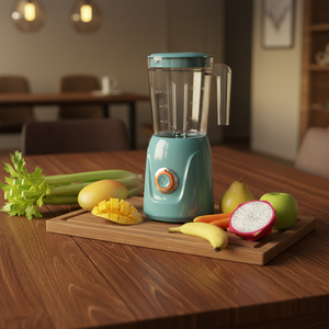 Frullatore Elettrico da Tavolo con Bicchiere da Viaggio da 500ml, Processore per Alimenti per Bambini, 2 Velocità, Controlli a Manopola, Contenitore in Plastica - Product Image 1