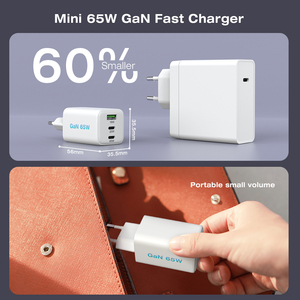 Cargador GaN de 65W PD3.0, Cargador USB C de Carga Rápida con Doble Puerto y Enchufe Universal para iPhone, <span class=keywords><strong>Samsung</strong></span>, Laptop, Cargador de Pared - Product Image 5