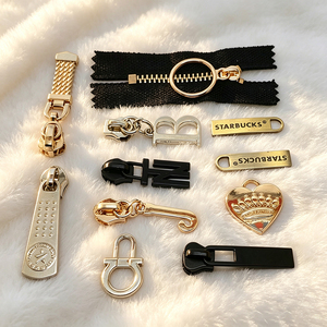 OEM ODM Custom Zinc Alloy Metal Zipper <b>Puller</b> Desong Factory Engraved Logo Garment Zipper Slider Multi Plating Color - Product Image 5