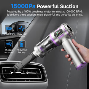 LOGO Custom Auto Handheld Kleine Draagbare Oplaadbare Superkrachtige Zuig- en Blaasfunctie 40 Min. Gebruikstijd Stofzuiger - Product Image 2