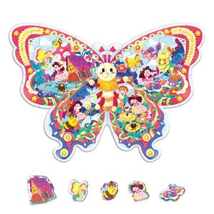 Puzzle papillon de 52 pièces, <span class=keywords><strong>grand</strong></span> puzzle de sol pour l'<span class=keywords><strong>apprentissage</strong></span> préscolaire avec sac de rangement, jouet éducatif, cadeau d'anniversaire - Product Image 1