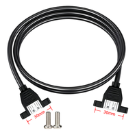 Câble d'extension USB 2.0 Type A Femelle-Femelle avec fixation par vis sur panneau, double blindage (feuille + tressé) 30cm 50cm 100cm