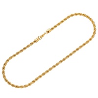 Collier Chaîne Corde Acier Inoxydable Or Argent Largeur 3 mm Style Hip Hop, Fabriqué sur Mesure en Usine