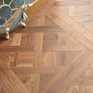 Noyer américain <span class=keywords><strong>Versailles</strong></span> Parquet Plancher en bois Haut <span class=keywords><strong>de</strong></span> gamme Personnalisé pur Noyer fait à la main Plancher en bois massif - Product Image 1