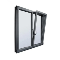 Fenêtres verticales à double vitrage, inclinables et pivotantes, en alliage d'aluminium, insonorisées, anti-ouragan, de qualité européenne, pour cuisine et extérieur