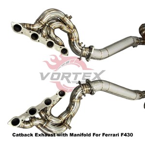 Échappement arrière et collecteurs avec protection thermique Vortex Titanium Valvetronic pour Ferrari F430, amélioration performance style Scuderia SC. - Product Image 6
