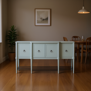 Buffet Ocean Finish Breakfront en bois, design côtier moderne, poignée en métal, meubles de salle à manger - Product Image 2