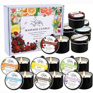 Ensemble <span class=keywords><strong>de</strong></span> 12 bougies <span class=keywords><strong>de</strong></span> <span class=keywords><strong>massage</strong></span> - Bougies d'aromathérapie relaxantes en cire <span class=keywords><strong>de</strong></span> soja à basse température - Product Image 1