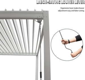 Pérgola de Aluminio de Lujo Impermeable con Techo de Láminas Ajustables para Jardín o Balcón - Product Image 5