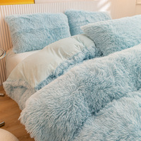 Offre Spéciale : Parure de Lit en Fourrure, Velours et Peluche Ultra Douce 4 Pièces, Couvre-Lit Chaleureux et Confortable de Haute Qualité, Couleur Jaune