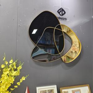 Décoration murale en métal doré de haute qualité, personnalisable, 100x91 cm, salon, <span class=keywords><strong>maison</strong></span>, art de luxe, décoration intérieure, dropshipping DDP - Product Image 1