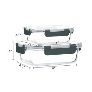 Set di 5, 10 Contenitori in Vetro per Alimenti, Contenitori in Vetro per Preparazione Pasti con Coperchi Ermetici, Adatti per Microonde e Congelatore - Product Image 3