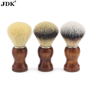 JDK Rasage humide Brosse à cheveux synthétiques <span class=keywords><strong>Rasoir</strong></span> sûr <span class=keywords><strong>avec</strong></span> manche en bois pour crème et savon Outils de salon - Product Image 3