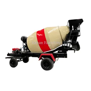 Diesel Gasoline Electric Concrete Mixing Tank Wet Dry Portable Bulk Cement Mixer Tank Trailer with Self Loading For Sale