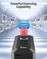 Lecteur de codes-barres QR portable mini CMOS 1D 2D Eyoyo, sans fil 2.4G Bluetooth, longue durée de fonctionnement, pour l'inventaire