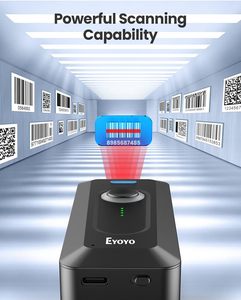 Lecteur de codes-barres <span class=keywords><strong>QR</strong></span> portable mini CMOS 1D 2D Eyoyo, sans fil 2.4G <span class=keywords><strong>Bluetooth</strong></span>, longue durée de fonctionnement, pour l'inventaire - Product Image 4