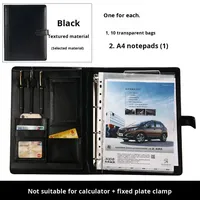 Carpeta de Conferencia Multifuncional A4 de Cuero PU para Negocios, Carpeta de Almacenamiento de Documentos de Oficina con Hojas Sueltas