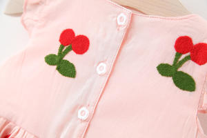 Robes sans manches pour filles, imprimées de fleurs et de cerises, design polychrome, pour anniversaire, achat en ligne en Inde - Product Image 5