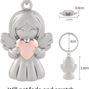 Lindo dulce guardián niñas promocional Metal llaveros encanto colgante Lucky Angel Wings corazón llavero - Product Image 5