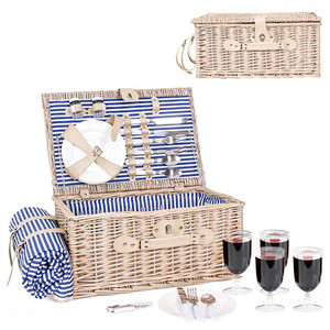 Cesta <span class=keywords><strong>De</strong></span> Mimbre blanca para pícnic, carrito <span class=keywords><strong>De</strong></span> cocina, Bolsa <span class=keywords><strong>De</strong></span> Vino Y Manta negra, Mejor Mesa, Cestas - Product Image 1