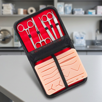 Ensemble d'instruments chirurgicaux avec coussin d'entraînement à la suture pour la pratique des étudiants en médecine, manuel d'utilisation, certifié CE, ISO13485