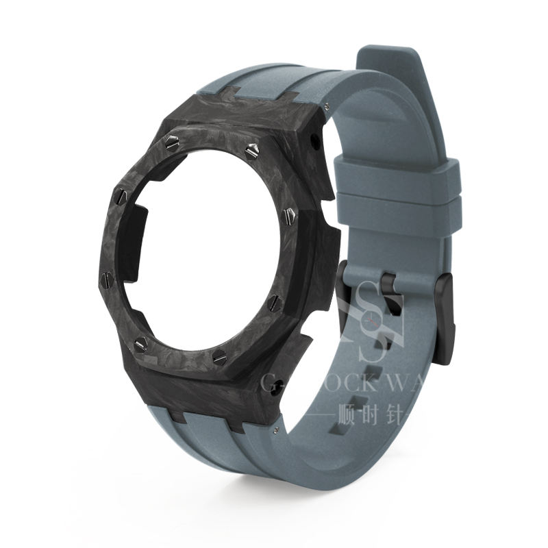 ตัวเรือนเมเทอไรต์ สายสีเทา หมุดตัวล็อคสีดำ