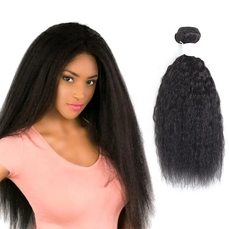 Xuchang Factory Kinky Straight Virgin Human Hair Bundles Deals Hot Product Natural Color Yaki Raw Brazilian Hair Bundles Vendor