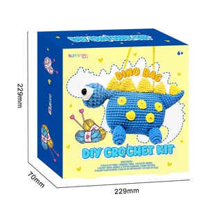 Kit de Ganchillo de Animales para Principiantes, Kit de Manualidades de Ganchillo DIY para Hacer Bolsos de Dinosaurios, Kit de Tejido para Adultos con Hilo, Ganchos y Herramientas - Product Image 2