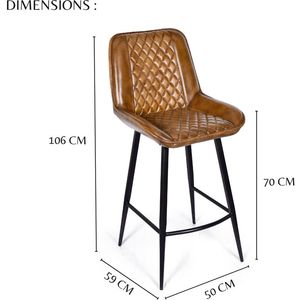 Chaise de comptoir durable avec base en métal solide et assise haute confortable pour bar à petit-déjeuner, îlot de cuisine et zones de détente - Product Image 6