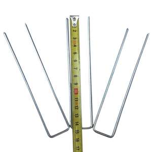 6 Zoll verzinkte Landschafts-U-Boden-Klampen-Grasstift-<span class=keywords><strong>Garden</strong></span>-Stäcke künstliche Grasstangen - Product Image 2