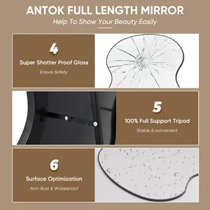 Full Length <b>Mirror</b>, 71"x32" Wavy <b>Mirror</b> Full Length with Stand <b>for</b> <b>Bedroom</b>, Living Room Cloakroom - Product Image 4