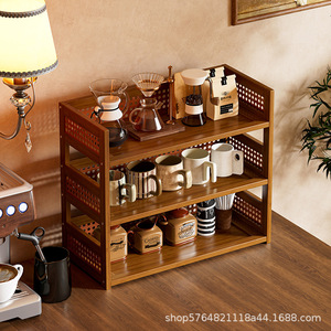 Multi Tiered Storage <b>Shelf</b> 3 Floors <b>Small</b> Tall <b>Shelf</b> For <b>Kitchen</b> Utensils Coffee Cups Water Cups Tea Set Desk Organizer - Product Image 3