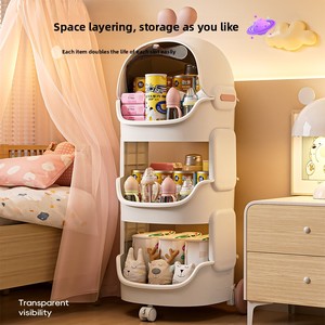 Estante de Almacenamiento Multinivel de Gran Capacidad para Cochecito con Lindo Diseño de Dibujos Animados para el Hogar para Artículos de Bebé, Aperitivos, Vajilla y Libros, Uso como Mesita de Noche - Product Image 4