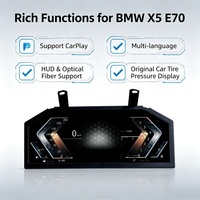 En stock - Tableau de bord numérique LCD 12,3 pouces pour voiture avec Carplay Linux, affichage des mesures pour BMW X5 E70 2006-2013