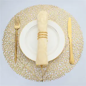 聚氯乙烯保温防水餐垫圆形38厘米可折叠珊瑚树桌垫家居派对装饰
