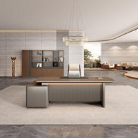Scrivania Direzionale Moderna a L con Mobile Laterale, Tavolo da Ufficio in Melammina per Manager/CEO, Arredamento per Ufficio Commerciale