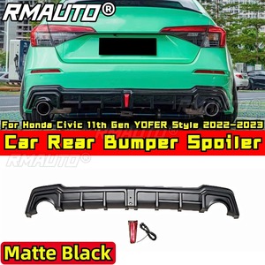 Kit carrosserie pour Honda Civic 11e génération 2022-2023, séparateur de pare-chocs arrière noir mat style YOFER, spoiler de pare-chocs arrière, accessoires de voiture - Product Image 1