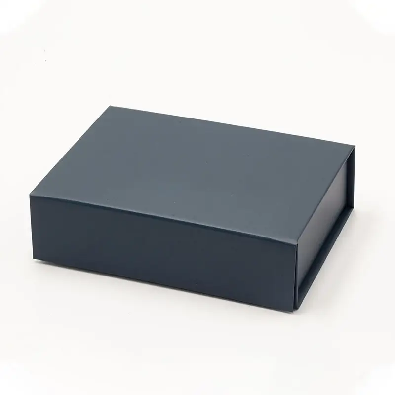 준비 배송 작은 A6 크기 인기있는 네이비 블루 컬러 접이식 포장 선물 상자 도매