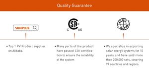 Pack solaire hybride hors réseau SUNPLUS 10 kW monocristallin silicium MPPT pour maison - Product Image 3