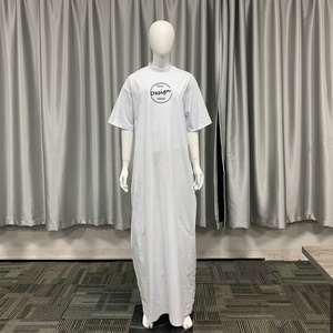 تصميم شعار مخصص، قمصان تي شيرت 100% قطن بالجملة، طباعة بالشاشة الحريرية، فساتين تي شيرت فضفاضة للسيدات، فساتين صيفية نسائية سادة - Product Image 5