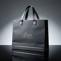 Sac en papier écologique brillant argenté pour bijoux, ruban en satin assorti, boîte cadeau rigide pour bague et collier, pack combo avec impression de logo personnalisé