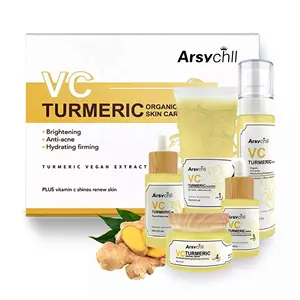 Skin Care Set Custom Private Label Organic Tumeric Serum Facial Anti Acne Whiteningface Care Turmeric Skin Care Gift Set