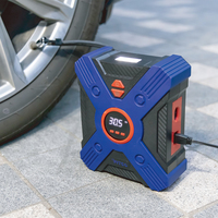 Gonfleur de pneus numérique 12V certifié CE, double alimentation, 100 PSI, avec lumière LED et embout de gonflage à levier verrouillable