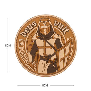 Spot <span class=keywords><strong>Deus</strong></span> Vult Crusader PVC Silicone Brassard 3D Moral Badge Patch avec pour joint adhésif souple Taille personnalisable écologique - Product Image 4