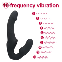 Vibromasseur Strapon à 10 Vitesses, Double Vibration, Point G, Jouets Sexuels pour Femmes, Couples, Masseur Anal et de Prostate