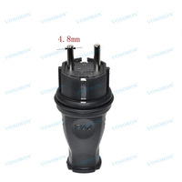 Prise industrielle mâle et femelle en caoutchouc et cuivre européenne 16A 220V-250V 2P+E IP44 étanche pour connecteur électrique