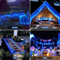 Guirlandes solaires extérieures IP65 en fil de cuivre, 8 modes, pour jardins, arbres, décorations de Noël et d'Halloween