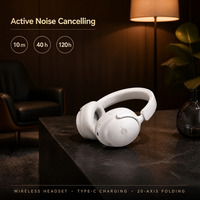 Casque sans fil WISDOMUP TDE-18 ANC, audio haute résolution 5.4, autonomie de 40 heures, type-C, pliable, réduction de bruit