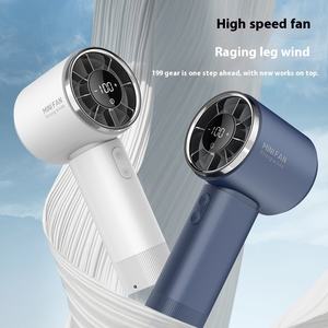 ポータブル5000mAh USB充電式ハンドヘルドファン大型高速風199ステップレス速度調整強力冷却バッテリー - Product Image 2